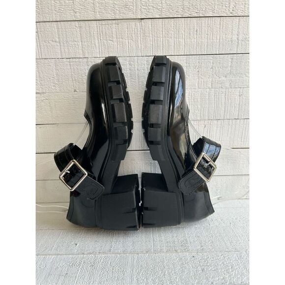 ASOS DESIGN Black Patent Chunky Mary Jane Platform Shoes Buckle Strap Grunge Y2K - Picture 8 of 9